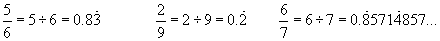 fractions to decimals